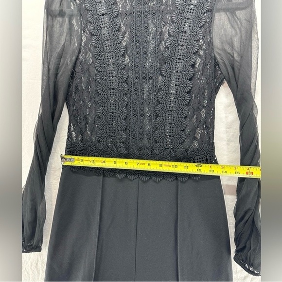 bebe Black Sheer Lace Jumpsuit - Picture 8 of 10